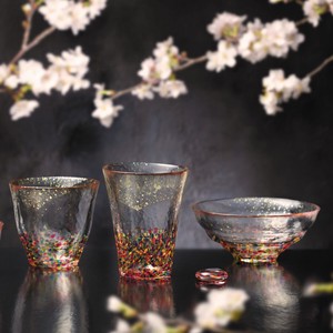【津軽びいどろHANABI・・日本の美しいガラス器】ぐいのみ&ロックグラス&タンブラー