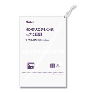 スワン HD規格ポリ袋 ポリエチレン袋 No.712 紐付 0.007mm 200枚