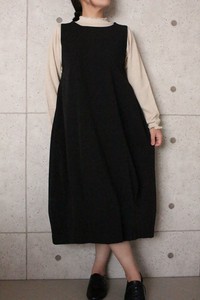 【2020新作】日本製 ドライギャバ裾タックコクーンノースリワンピースNo820110