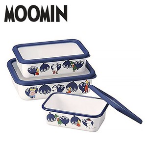 Enamel Storage Jar/Bag Moomin Set of 3