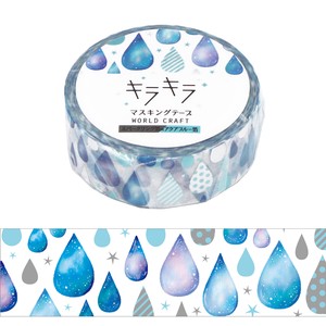 WORLD CRAFT Washi Tape Kira-Kira Masking Tape Droplets Stationery Drop 15mm