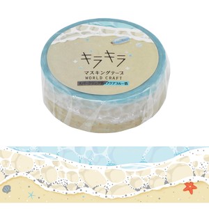 WORLD CRAFT Washi Tape Sticker Beach Kira-Kira Masking Tape Stationery M Sea