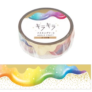 WORLD CRAFT Washi Tape Kira-Kira Masking Tape Colorful Puddle Stationery M