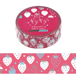 WORLD CRAFT Washi Tape Gift Kira-Kira Masking Tape Strawberry Stationery M Fruits