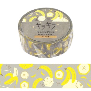 WORLD CRAFT Washi Tape Gift Kira-Kira Masking Tape Stationery M Banana Fruits