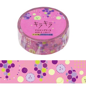 WORLD CRAFT Washi Tape Gift Kira-Kira Masking Tape Grape Stationery M Fruits