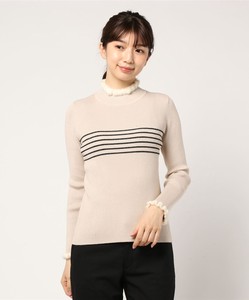 Sweater/Knitwear Pullover Ruffle Neck Border Ribbed Knit