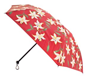 Umbrella Polyester Lightweight Floral Pattern Printed Lily Made in Japan