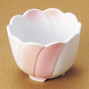 ピンク二色吹ネジリ小鉢　9×6.6cm日本製 美濃焼