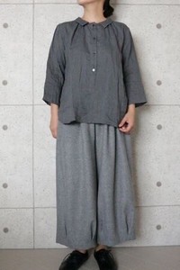 【2021新作】日本製 衿付きヘンリーブラウス  No8022