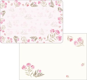 ミニレターセット　ピンク小花　　定形サイズ