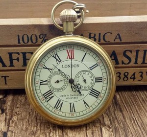 アンティーク銅ロンドンポケット & フォブ時計機械式時計ハンド風スケルトンメンズ懐中時計 YMB2404