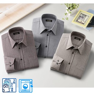 Button Shirt Mini Plaid Casual Men's 3-colors