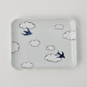 Main Plate Arita ware Swallow Made in Japan
