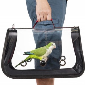 鳥 用品 ポータブル 鳥の巣 屋外 旅行 輸送 オウム ケージ 鳥 キャリア PVC 透明 通気性