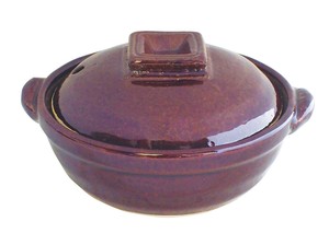 飴釉 4号鍋  【日本製  萬古焼  耐熱陶器】