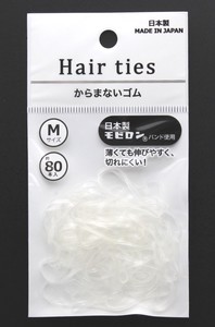 Hair Ties M Clear 12-pcs 80-pcs set Made in Japan