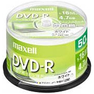マクセル データ用 DVD-R 4.7GB 1-16倍速 ホワイト 50枚スピンドルケース DR47PWE.50SP