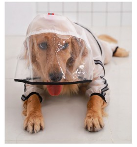 フード  透明  犬のレインコート  3#ZLHA014