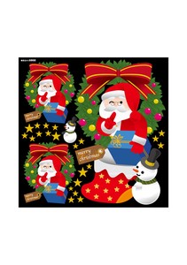 Retail Store Item Wreath Christmas Santa Claus Deco Sticker