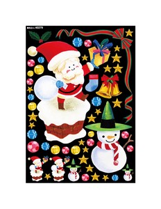 Store Equipment Santa Claus Snowman Deco Sticker