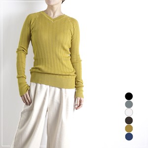 Sweater/Knitwear Random Rib V-Neck Tops Cotton Popular Seller