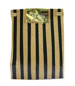 Square-cornered Paper Bag Stripe black