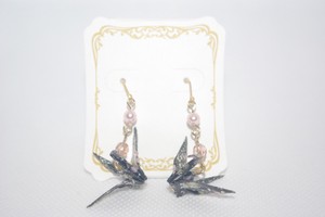 Handmade Japanese folded paper crane earrings