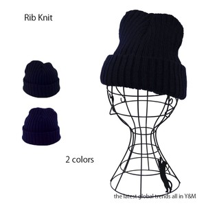 Beanie original yarn Men's Ribbed Knit 2-colors