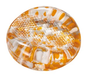 ガラス箸置　浮遊花　橙  【中国製  ガラス  おしゃれ】