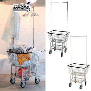 Laundry cart with pole rack