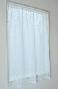 即納 日本製 防炎 小窓 レースカーテン 100×120　ホワイト 安心 防災商品