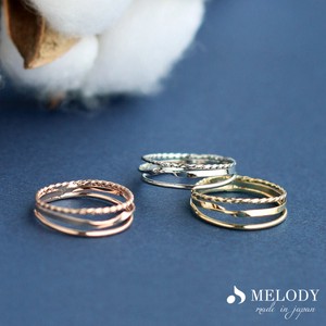 Gold-Based Ring Nickel-Free Layering Rings Layered Jewelry Made in Japan