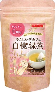 【Tea Boutique】やさしいデカフェ　白桃緑茶(1.2g/tea bag15袋入り)