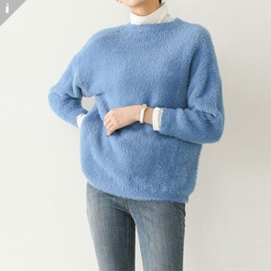 Ladies SALE【セーター・ニット】Uネック　ルーズフィット　長袖　シンプル　ニット　knit