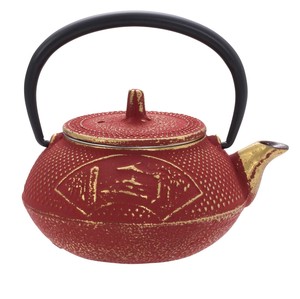 Nambu tekki Japanese Teapot Red Gold
