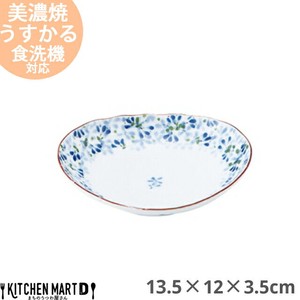 うすかる 芽ばえ 13.5×12cm 40 楕円深皿 美濃焼 日本製