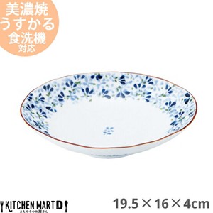 うすかる 芽ばえ 19.5×16cm 60 楕円深皿 美濃焼 日本製