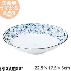 うすかる 芽ばえ 22.5×17.5cm 70 楕円深皿 美濃焼 日本製
