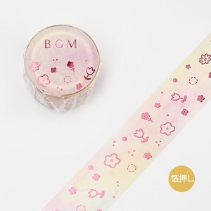 BGM スペシャル“箔押しマカロン色銀河” 「桜色フラワー」 20mm*5m