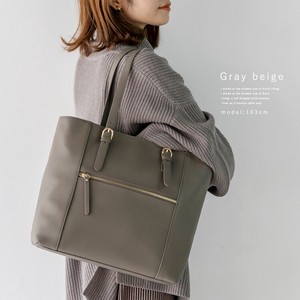 Tote Bag Cattle Leather Pocket