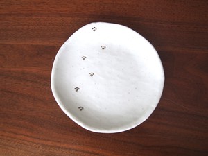 あしあと5寸取皿(志野)　【陶器・食器・瀬戸焼・日本製】