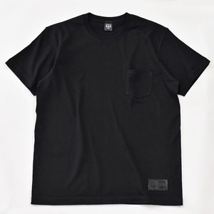 【325】ジャストフィット（Black）ポケット付きTシャツ シルエット メンズ レディース ブラック