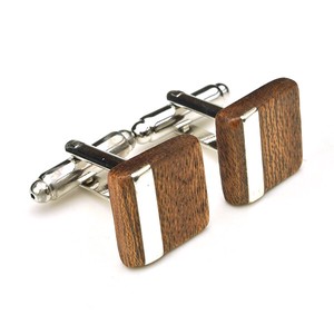 [LIFE] Wooden & Silver Cuffs B 木製カフス