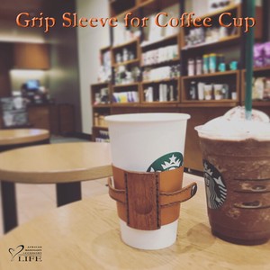 [LIFE] Wood & Leather Coffee Sleeve Holder コーヒーカップ用スリーブホルダー
