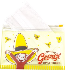 おさるのジョージ　2ポケットクリアポーチ　黄色い帽子