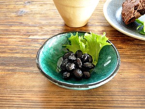 土物トルコブルー深口小皿【小皿 日本製 美濃焼 和食器】