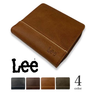 Long Wallet Design Stitch Round Fastener Genuine Leather 4-colors