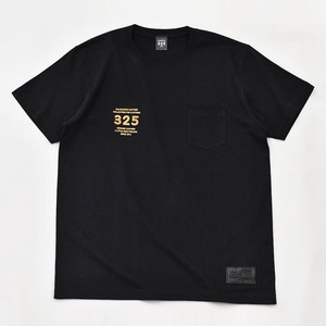【325】スモールロゴ （Black）ジャストフィット ポケットTシャツ メンズ レディース ブラック