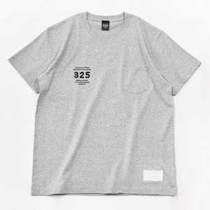 【325】スモールロゴ （Gray）ジャストフィット ポケット付きTシャツ メンズ レディース グレー